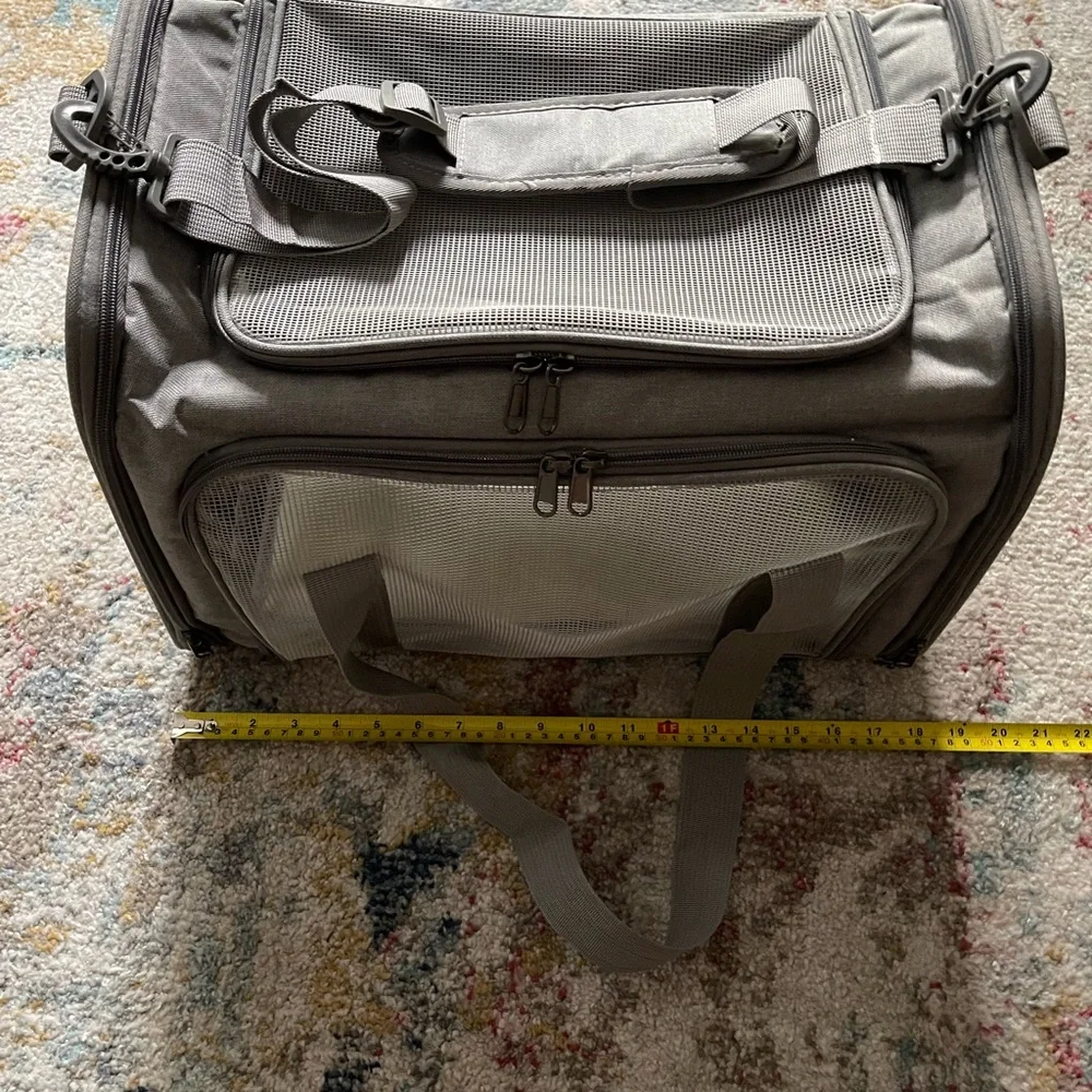 Foldable Gray Small Pet Carrier